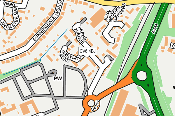 CV6 4BJ map - OS OpenMap – Local (Ordnance Survey)