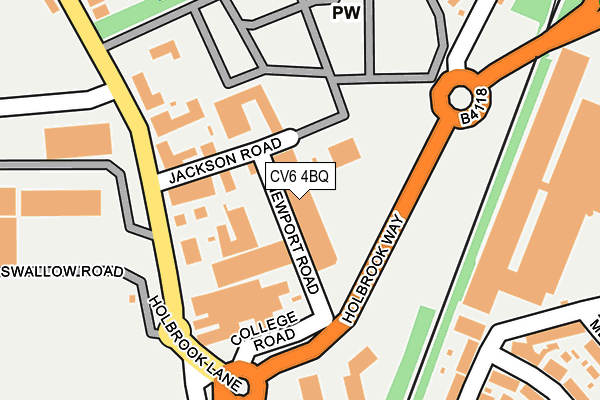 CV6 4BQ map - OS OpenMap – Local (Ordnance Survey)