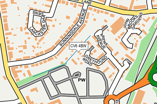 CV6 4BW map - OS OpenMap – Local (Ordnance Survey)