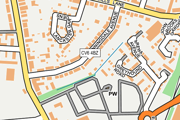 CV6 4BZ map - OS OpenMap – Local (Ordnance Survey)