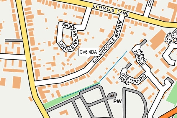 CV6 4DA map - OS OpenMap – Local (Ordnance Survey)