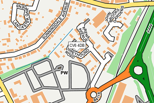 CV6 4DB map - OS OpenMap – Local (Ordnance Survey)