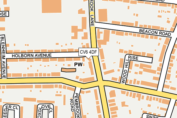 CV6 4DF map - OS OpenMap – Local (Ordnance Survey)
