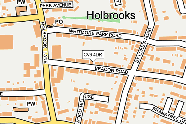 CV6 4DR map - OS OpenMap – Local (Ordnance Survey)