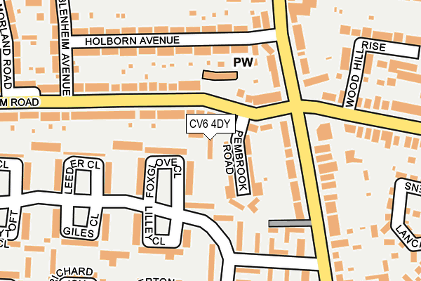 CV6 4DY map - OS OpenMap – Local (Ordnance Survey)