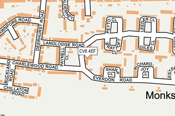 CV6 4EF map - OS OpenMap – Local (Ordnance Survey)