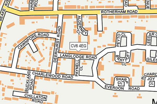 CV6 4EG map - OS OpenMap – Local (Ordnance Survey)