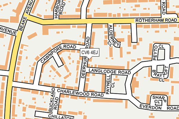 CV6 4EJ map - OS OpenMap – Local (Ordnance Survey)