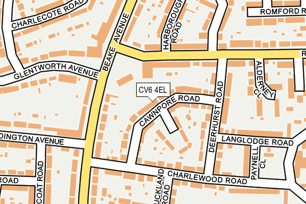 CV6 4EL map - OS OpenMap – Local (Ordnance Survey)