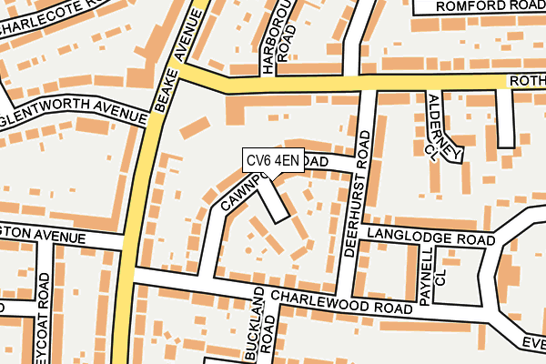 CV6 4EN map - OS OpenMap – Local (Ordnance Survey)