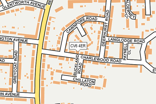 CV6 4ER map - OS OpenMap – Local (Ordnance Survey)