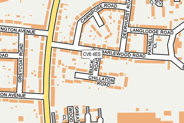 CV6 4ES map - OS OpenMap – Local (Ordnance Survey)