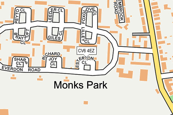 CV6 4EZ map - OS OpenMap – Local (Ordnance Survey)