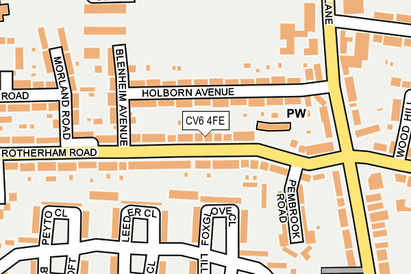 CV6 4FE map - OS OpenMap – Local (Ordnance Survey)