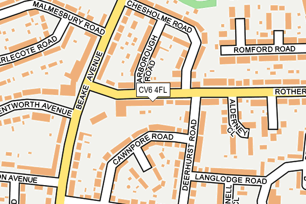 CV6 4FL map - OS OpenMap – Local (Ordnance Survey)