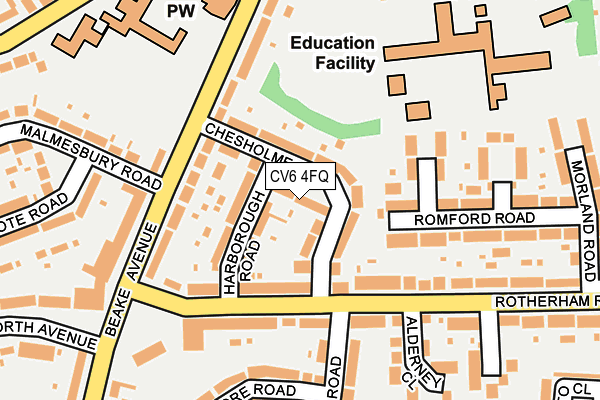 CV6 4FQ map - OS OpenMap – Local (Ordnance Survey)