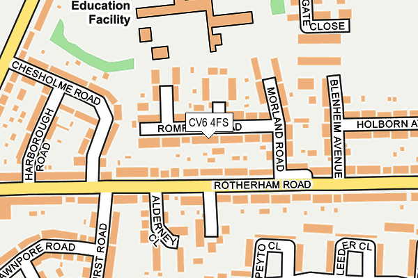 CV6 4FS map - OS OpenMap – Local (Ordnance Survey)