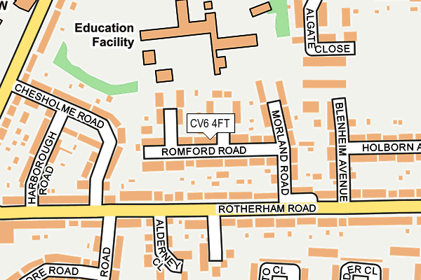 CV6 4FT map - OS OpenMap – Local (Ordnance Survey)