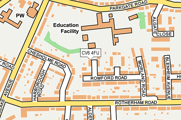 CV6 4FU map - OS OpenMap – Local (Ordnance Survey)