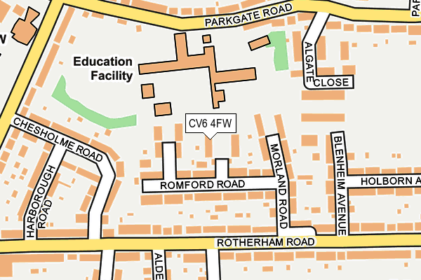 CV6 4FW map - OS OpenMap – Local (Ordnance Survey)