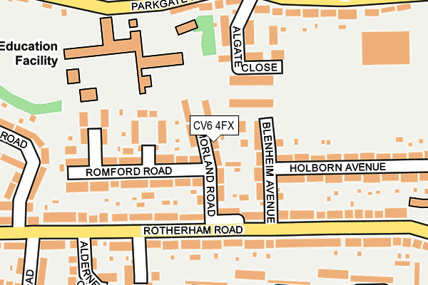 CV6 4FX map - OS OpenMap – Local (Ordnance Survey)