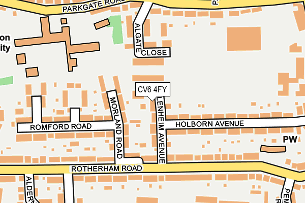 CV6 4FY map - OS OpenMap – Local (Ordnance Survey)