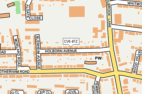 CV6 4FZ map - OS OpenMap – Local (Ordnance Survey)