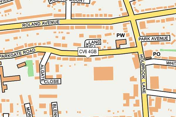 CV6 4GB map - OS OpenMap – Local (Ordnance Survey)