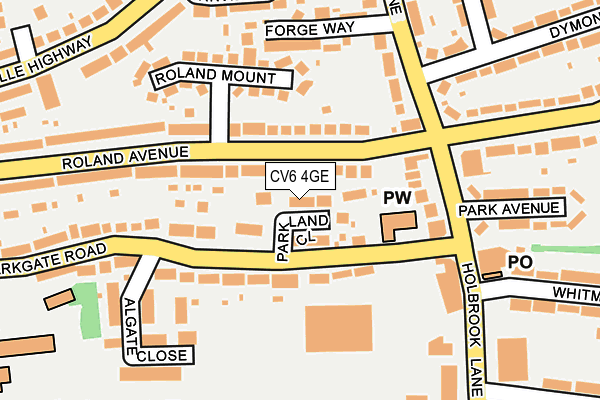 CV6 4GE map - OS OpenMap – Local (Ordnance Survey)