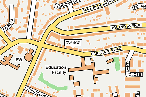CV6 4GG map - OS OpenMap – Local (Ordnance Survey)