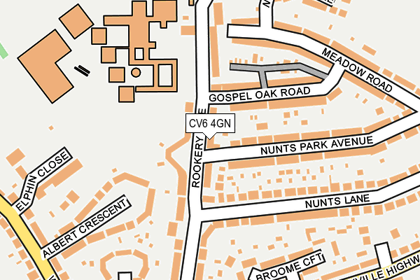 CV6 4GN map - OS OpenMap – Local (Ordnance Survey)