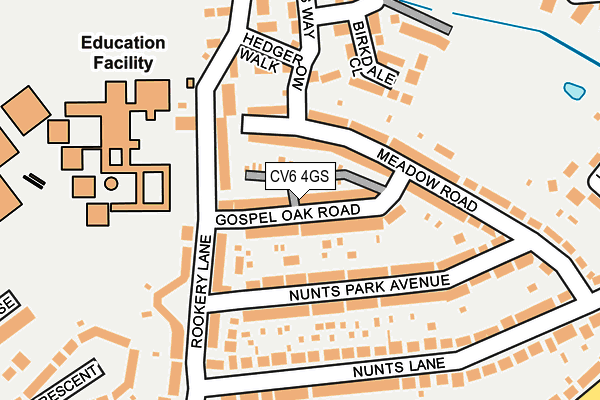 CV6 4GS map - OS OpenMap – Local (Ordnance Survey)