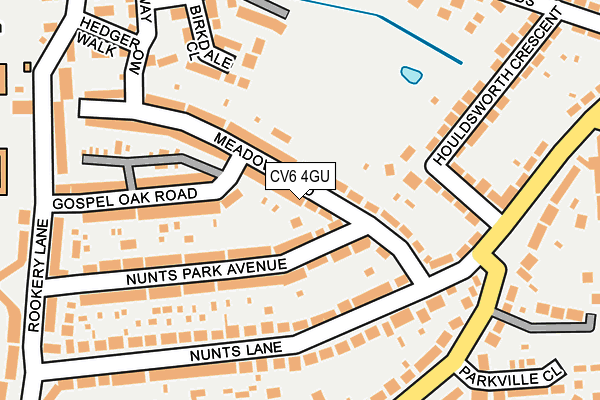 CV6 4GU map - OS OpenMap – Local (Ordnance Survey)