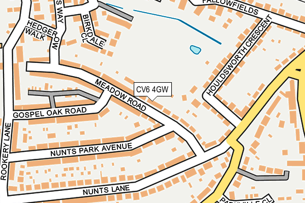 CV6 4GW map - OS OpenMap – Local (Ordnance Survey)