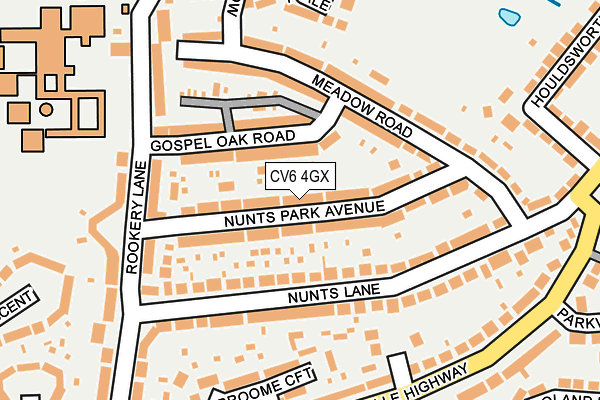 CV6 4GX map - OS OpenMap – Local (Ordnance Survey)