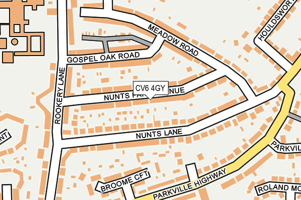 CV6 4GY map - OS OpenMap – Local (Ordnance Survey)