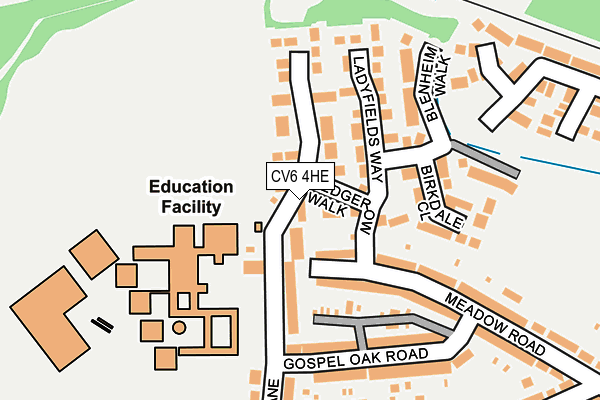 CV6 4HE map - OS OpenMap – Local (Ordnance Survey)