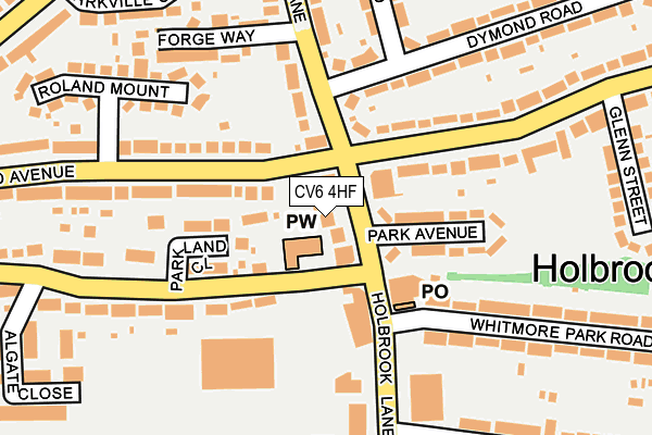 CV6 4HF map - OS OpenMap – Local (Ordnance Survey)