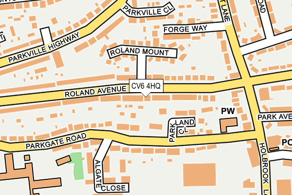 CV6 4HQ map - OS OpenMap – Local (Ordnance Survey)