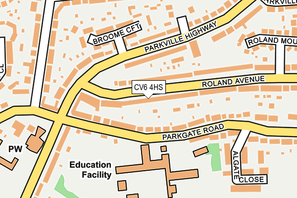 CV6 4HS map - OS OpenMap – Local (Ordnance Survey)