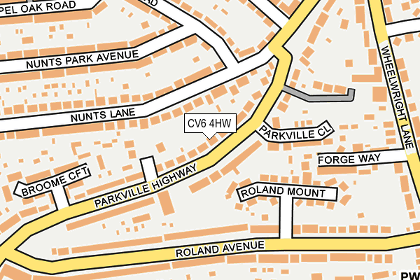 CV6 4HW map - OS OpenMap – Local (Ordnance Survey)