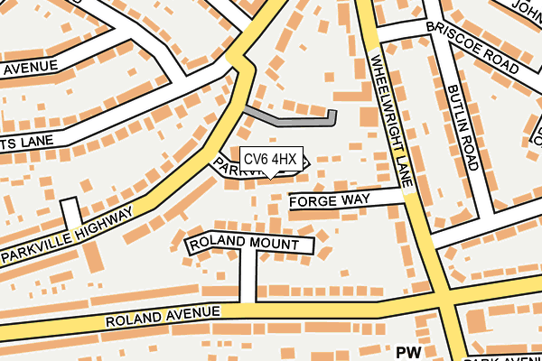 CV6 4HX map - OS OpenMap – Local (Ordnance Survey)