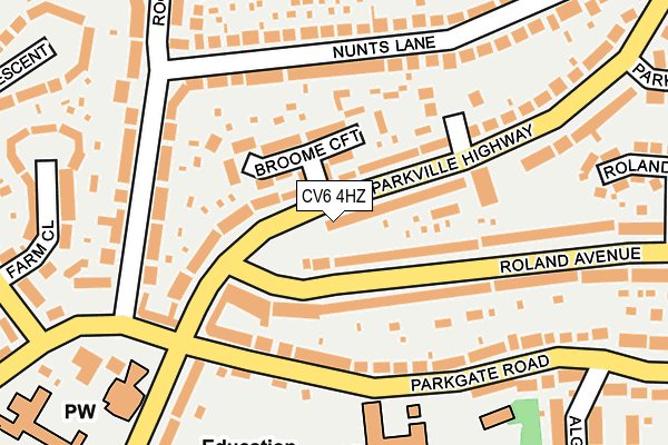 CV6 4HZ map - OS OpenMap – Local (Ordnance Survey)