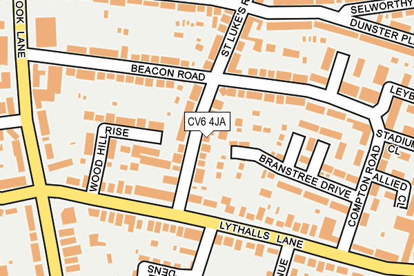 CV6 4JA map - OS OpenMap – Local (Ordnance Survey)