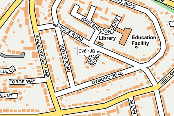 CV6 4JQ map - OS OpenMap – Local (Ordnance Survey)