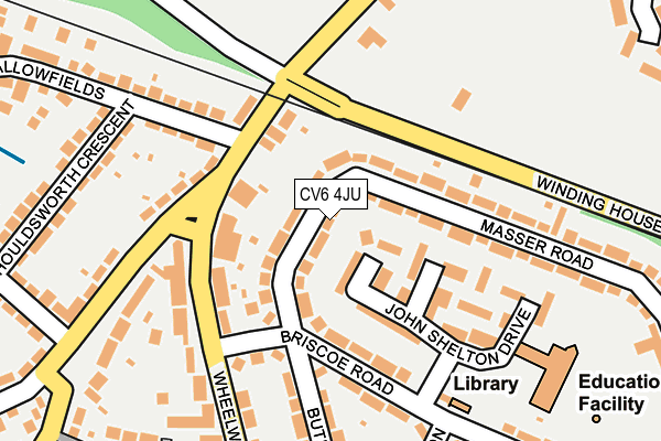 CV6 4JU map - OS OpenMap – Local (Ordnance Survey)