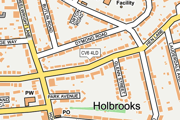 CV6 4LD map - OS OpenMap – Local (Ordnance Survey)