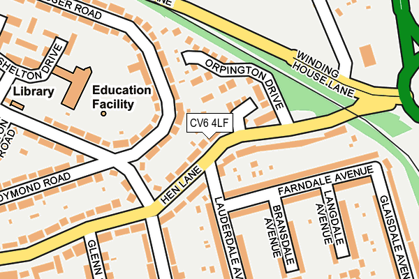 CV6 4LF map - OS OpenMap – Local (Ordnance Survey)