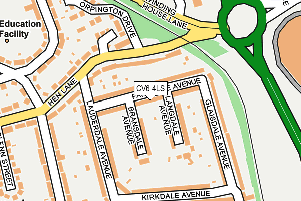 CV6 4LS map - OS OpenMap – Local (Ordnance Survey)