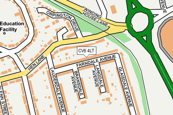 CV6 4LT map - OS OpenMap – Local (Ordnance Survey)